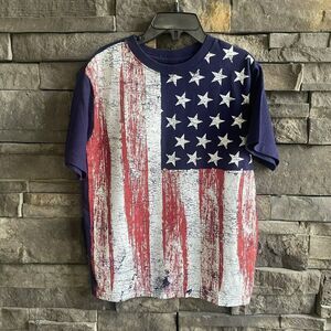 Eat.‎ 1989 Stars And Stripes T Shirt Patriotic USA Boys 5/6 Distressed Graphic
